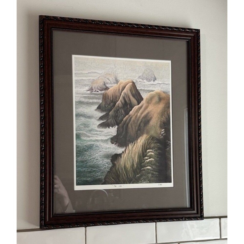 Vintage Signed #ed Sea Scape West Coast Coastal Ocean Landscape C. Stadig